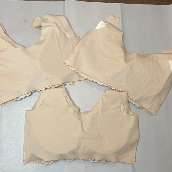 size large nude color bralettes pack of 3 - Picture 2 of 3